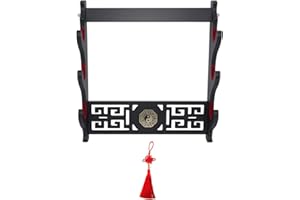 SOFIALXC Support Mural pour épée Katana Stand Samurai Support pour épée présentoir Chinois Tai Chi Bagua Style,Black,3Tier