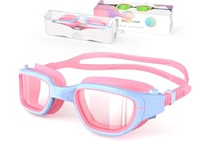 Zeligerstar Kids Swimming Goggles, Anti Fog Swimming Goggles Kids 6-14, UV Protection No Leaking Wide Vision Childrens Swimming Goggles for Kids Boys Girls