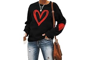 Ykomow Valentines Day Shirts Women Plaid Love Heart Valentines Day Sweatshirts Raglan Tops