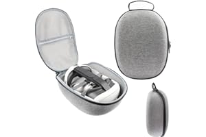 AZURAOKEY Twardy futerał EVA kompatybilny z zestawem słuchawkowym do gier Meta Quest 3 VR i kontrolerami dotykowymi, akcesoria z kieszenią siatkową, etui na zestaw słuchawkowy Meta Quest 3 VR