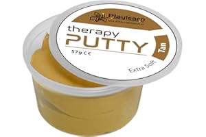 Playlearn Therapy Putty Extra Soft Resistance Squeezable Non-Toxic, Hand Exercise, Colour Coded Tan for Adults & Children 57g (2oz) Tubs