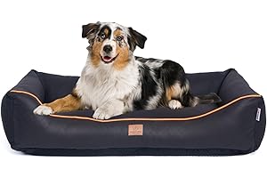 Warenhammer Hundebett Hundekissen, Hundesofa, Hundekörbchen, Air Leather Stoff, abnehmbar und waschbar 100 x 70 x 30 cm (L)