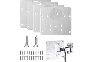 XPEX Placa de reparación de bisagras, Kit de reparación de Acero Inoxidable de 4 Piezas con Tornillos de fijación para Muebles de Madera, Cocina, gabinetes, Muebles
