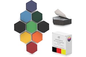 PolySound ECO Akustikpaneele selbstklebend - 9er Set 3D-Schaumstoff (3-10 cm), Hohe Schalldämmung (αw 0,9), Rückstandslos Ablösbar, Stormy Colours