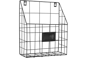 Amasawa Retro naścienny stojak na czasopisma stojak na gazety uchwyt ścienny do biura salonu sypialni łazienki (czarny)