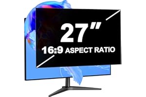 LUSA DESIGN 27 Zoll Monitor Blickschutzfilter für 16:9 Seitenverhältnis, Blendfrei Blaulichtfilter Computer Privacy Screen 27" Sichtschutzfolie, Abnehmbarer Blickschutzfolie Sichtschutzfilter