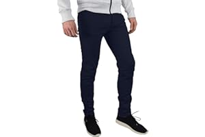 BlauerHafen Męskie designerskie spodnie chinosy ze stretchu, krój slim fit, casualowe spodnie