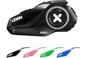 LEXIN Interfono Moto Bluetooth, G2 Auricolare Casco Moto unico pacchetto, 1000M Sistema di Comunicazione Casco 2 a 6 Motociclisti, FM，Universale Motoslitta & ATV