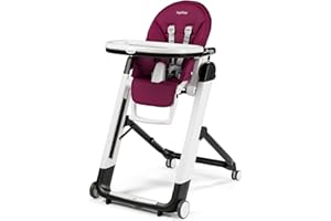Peg Perego Siesta Follow Me, chaise haute multifonctions Ultra compacte, Berry