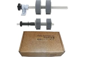 YJMKOI 2023 Verbesserte PA03540-0001 PA03540-0002 Bremsrollen-Pickrolle mit Schaft-Scanner-Teil, kompatibel mit Fujitsu Fi-6130 Fi-6130Z Fi-6140 Fi-6140Z Fi-6230 Fi-6230Z Fi-6240 Fi-6240 Fi. i-6240 Z Fi-6125