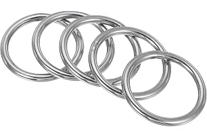 PATIKIL O-ring i metall, kraftig 304 rostfritt stål O-ringar svetsade runda ringar för gör-det-själv hårdvara bä hundkoppel makramé, Silver ton, 6x60mm