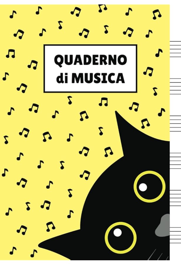 Quaderno Pentagrammato Per Bambini Con Gatti - A4, 110 Pagine, 6 Pentagrammi Per Pagina - Foto 7