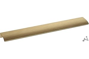 SOTECH 10 poignées de meubles blanc Alex aspect laiton brossé 300 mm Poignées de cuisine pour montage intérieur de façade, vis de fixation incluses