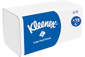 Kleenex Ultra Paper Towels, V-Fold 2-Ply White Interfold Towels, Ultra-Absorbent, Tear-Resistant, FSC Certified, 15 Packs x 124 Sheets (1,860 Sheets Total), Model Nr. 6778