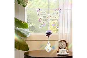 VEXRAN Suncatcher, Atrapasueños, Regalo de cumpleaños para Mujeres, Atrapasol de Cristal de Mariposa, Decoraciones de jardín al Aire Libre, Decoraciones para el hogar, Colgante de Cristal (Transparente 2)