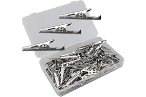 AFISEL Senven 100pcs cocodrilo Clip, pinzas prueba cocodrilo de cocodrilo Prueba de electricista, pinza de metal pinza de clip de cocodrilo.