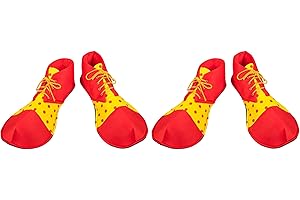 Boland- Clownschuhe 55519-Zapatos de Tela de Payaso, 1 par, talla única para Adultos, amarillo-rojo, cubrezapatos, Accesorios, Carnaval, Halloween, Fiesta temática, Color (55519)