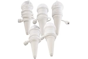 Royal Gardineer Bewässerungskegel Ton: Topfpflanzen-Bewässerungs-System mit Tonspitze und Schlauch, 5er-Set (Topfpflanzenbewässerung, Bewässerungskegel mit Schlauch, Feuchtigkeitsmesser)