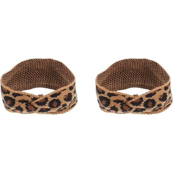 Lurrose Gehäkeltes Stirnband Mit Leopardenmuster – Ohrenwärmer, Haarband, Einheitsgröße, Weich & Dehnbar