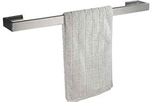 Flybath Barre-Chiffon Porte-Serviette Unique SUS 304 Acier Inoxydable Argent Brossé pour Cuisine Salle de Bain Support de Torchon pour Cuisine Mural, 60 cm