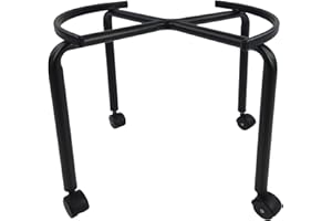 Tecnokit treppiede piedistallo supporto fusto olio, struttura in acciaio, colore nero, per fusti olio 50 litri (50 LT ALTO CON RUOTE)