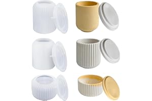 Cohentbliss 3 Piezas Molde para Velas de Silicona con Tapa Moldes para Tarros de Velas Moldes de Silicona de hormigón para Portavelas para Macetas, Decoración del Hogar