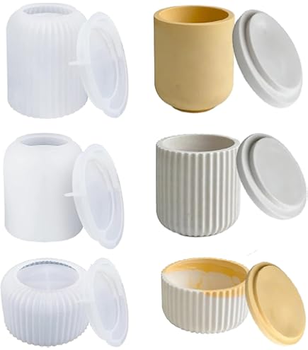 Stampo Silicone Per Candele - 2 Pezzi Con Coperchio Per Portacandele E Vasetti Fai Da Te - Foto 4