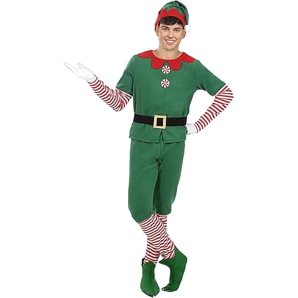 XLZJYIJ 2 Pièces Ensemble Noël Déguisement Lutin Pour Enfant