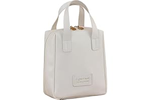 Larlary Kosmetyczka podróżna dla kobiet, kosmetyczka o dużej pojemności, wielofunkcyjna kosmetyczka z uchwytem, biały, 18X15X9cm