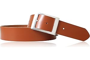 FRONHOFER Genuine Leather Belt 4 cm (1.5 in) Silver Buckle for Men, Women 17575