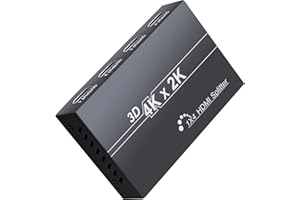 LINKFOR Splitter HDMI Duplicador 1 Entrada a 4 Salidas Multipuerto HDMI Compatible con HDCP 1.4 Bypass Full Ultra HD 4K x 2K y 3D con Cable HDMI para PC STB PS3 Roku BLU-Ray Player HDTV