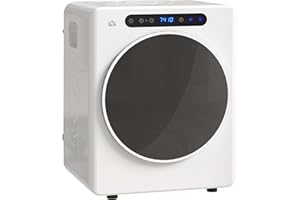 HOMCOM Sèche linge à évacuation compact, sèche-linge électrique 1000 W 3 Kg avec 6 modes de séchage, cuve en acier inoxydable, charge frontale, minuterie, pour appartement, maison, camping-cars, blanc