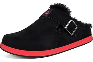 SISTTKE Zuecos y Mules Hombre Mujer Zapatillas de casa Invierno Cómodos Ante Lined Clogs Zapatos de Casa Cálido Pantuflas de Interior Exterior