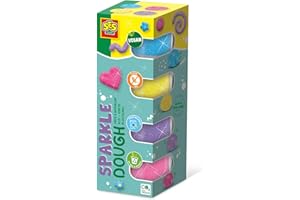 SES Creative 00515 - Feel good Knete Sparkle (4x90gr), Vegan, Glutenfrei für Kinder ab 1 Jahr