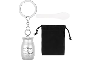 Bestomrogh 1pcs Mini Cremation Urns Small Keepsake Urns Stainless Steel Memorial Ashes Holder Cremation Jewelry for Human Pet