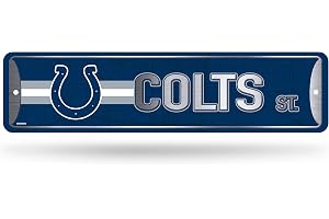 Rico Industries NFL Indianapolis Colts vägskylt i metall (10 cm x 38 cm) – perfekt för hem, sovrum, mansgrotta inredning