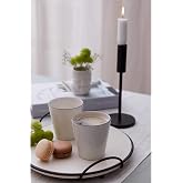 K&uuml;tahya Porselen Bone Ekin 2 Par&ccedil;a Mug Bardak, Siyah Fileli