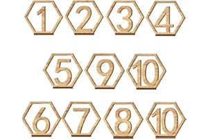 EIHI Nombres tables restaurant - 10 pièces en bois - marque-place mariage 1-10 - signe numéro de table