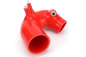 JOPWKUIN Silikon-Ansaugrohr, Verbesserter Klang, Silikon-Ansaugschlauch-Set, Glatter Luftstrom, Wetterfest, für Abarth 500 595 695 500C (Rot)