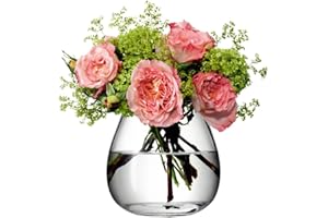 LSA International Flower Table Bouquet Vase H 17 cm Clear| 1 Unit | Mouthblown and Handmade Glass | FW03