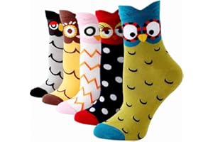 BONANGEL Chaussettes Fantaisie pour Femme,Chaussettes Chatte Fille,Lot de Chaussettes Animaux,Chaussettes Fruits
