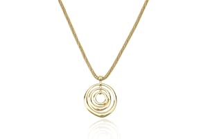Chunky Guldhalsband för Kvinnor, Virvel Hänge Halsband med Trippel Cirkel Charm Boho Smycke Tillbehör Gåva