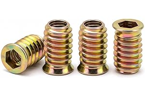 Drenky M5 Einschraubmutter, 40 Stück M5x15mm Gewindeeinsatz Holz Einschraubmuttern, Einschraubmuffen Verzinkte Innensechskant, Einschraubhülse Gewindeeinsatzmuttern für Holzmöbel