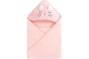 Qeyeid Bain Bébé Naissance À Capuche aux Oreilles Mignonnes, Serviette À Capuche pour Bébé, Bain Bébé Extra Doux Absorbant, Cadeau Naissance, Sortie Bain Bebe, Bain Personnalisée, Rose