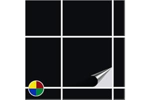 FoLIESEN - Fliesenaufkleber 15x15 cm | selbstklebende Fliesen-Folie für Bad & Küche | entfernbare Klebe-Folie für Wandfliesen Küchenrückwand & Bordüren | 20 Klebefliesen, .:Schwarz glänzend