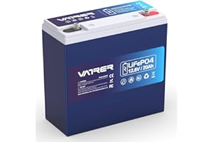 ‎VATRER POWER VATRER POWER LiFePO4 12V 20AH Lithium Batterie mit 20A BMS 5000 Mal Tiefzyklus LiFePO4 Lithium Akku Deep Cycle Batterien für Solarenergie, Kleine USV, Toröffner, Fischfinder-Camping im Freien