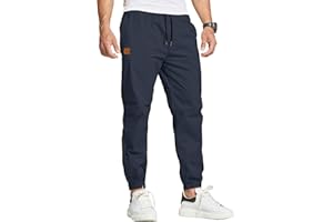 JustSun Cargo Trousers for Men Jogger Chinos Casual Sweatpants Elasticated Waist Drawstring Pants with Pockets