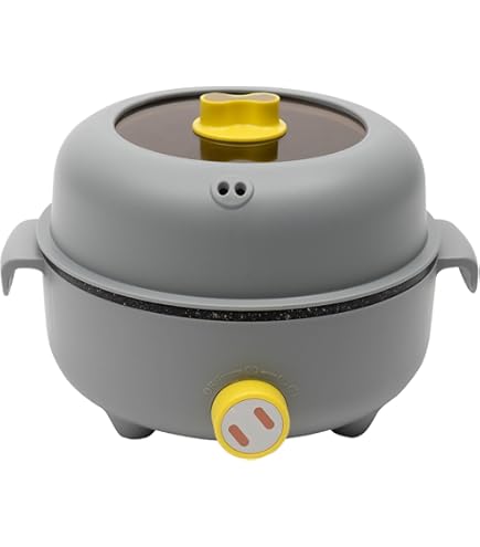 Elektrische hete pot, 1,8 l mini anti-aanbakpan elektrische pan, draagbare mini elektrische koekenpan met deksel, spatel en multikoker, multifunctionele kookpot met stoomboot voor reizen/slaapzaal
