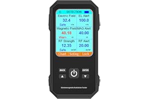 Dedjgoo -ER2 Digital Electromagnetic Radiation Detector Electric Field Magnetic-Field Intensity Tester EMF Meter Black