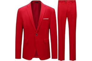 Allthemen Abiti da Uomo 2 Pezzi Suit Slim Fit Wedding Dinner Tuxedo Abiti per Uomo Business Casual Giacca e Pantaloni 10 Colori Disponibili